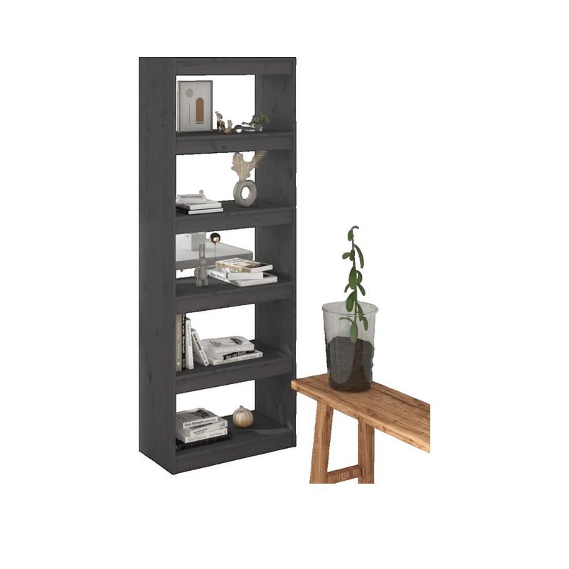 Biblioteczka vidaXL Lite drewno sosnowe 5 przegród Szary