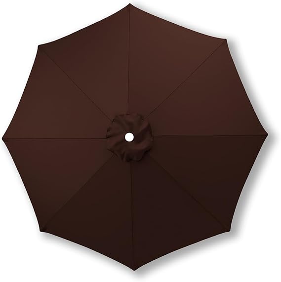 Pokrywa wymienna do parasola, 8 żeber, 2,7 metra długości, wodoodporna, odporna na promieniowanie UV, materiał wymienny, kolor kawowy.