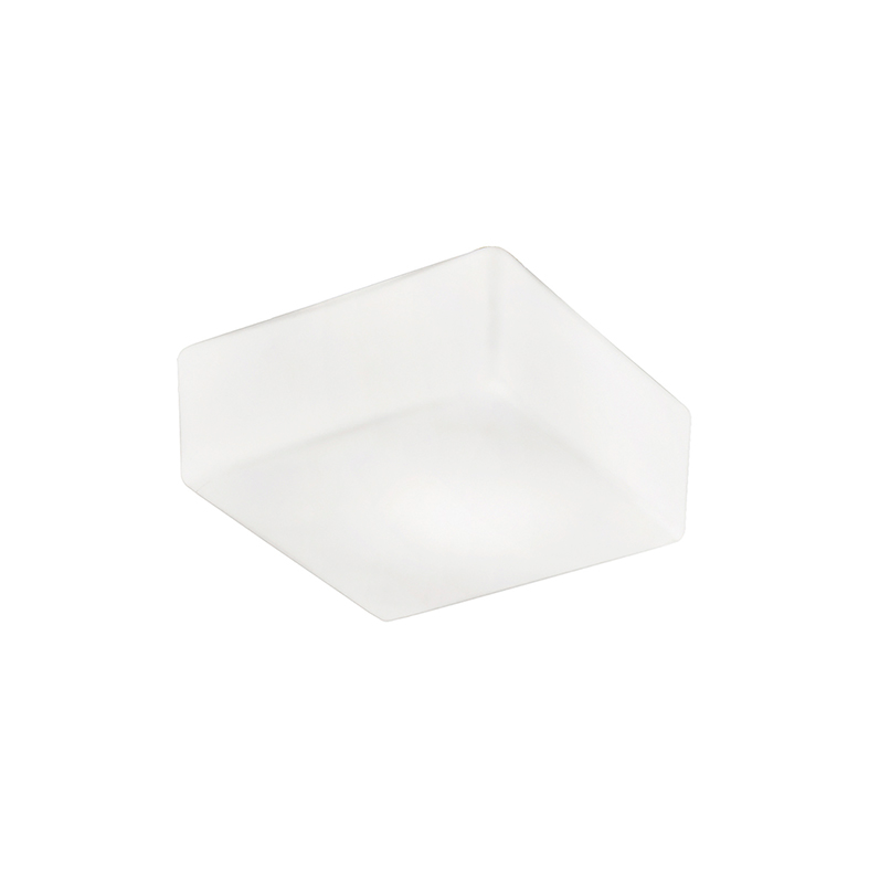 Lampa sufitowa Binnie Square, szkło satynowe, LED 10W, 2700K, IP20, 20 cm - Rossini Group - Lampa do wnętrz z białego szkła