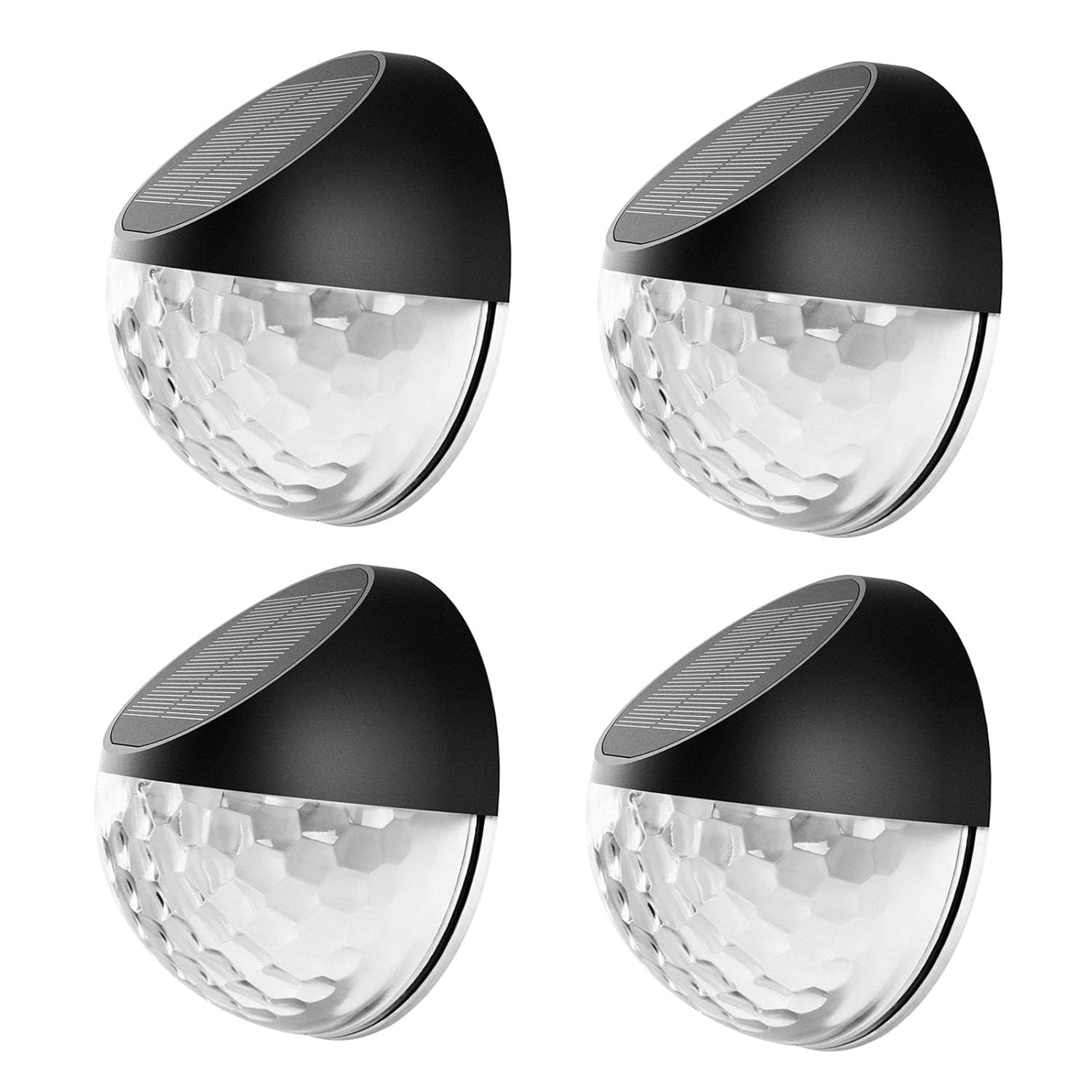 Solarna lampa ścienna, Solarna lampa do ogrodzenia, chodnika i schodów, Opakowanie 4 szt.
