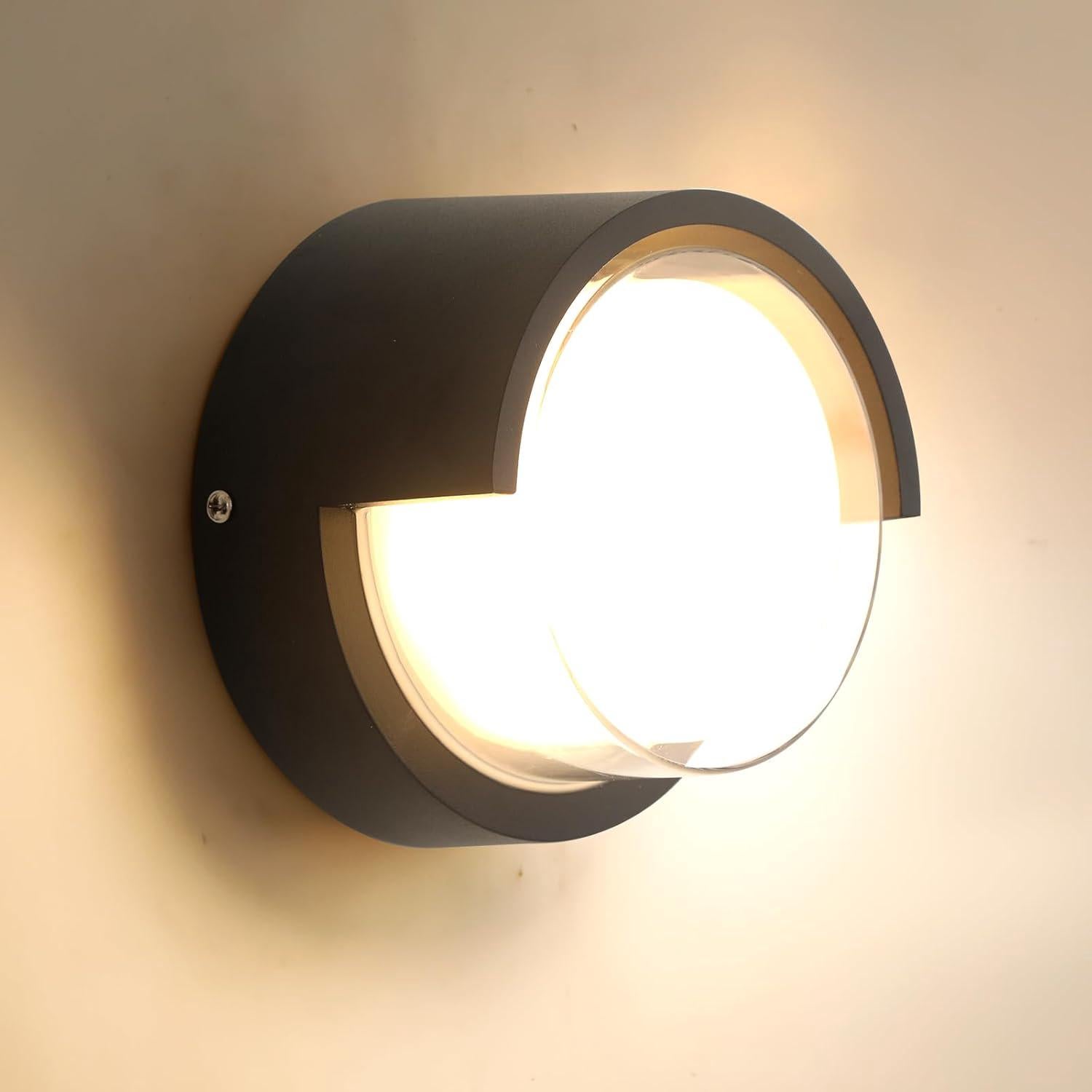 Zewnętrzna lampa LED 12W, nowoczesna biała, IP65 wodoodporna, idealna do ogrodu, tarasu, eksterioru, willi, korytarza lub podjazdu