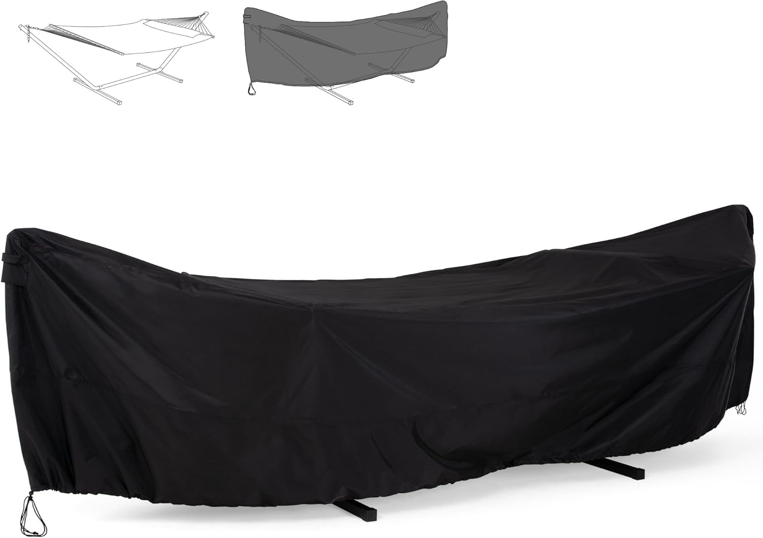 Pokrowiec ochronny na huśtawkę ogrodową - 285x17x80cm - Oxford 420D - na huśtawkę, huśtawkę ogrodową, leżak - Czarny
