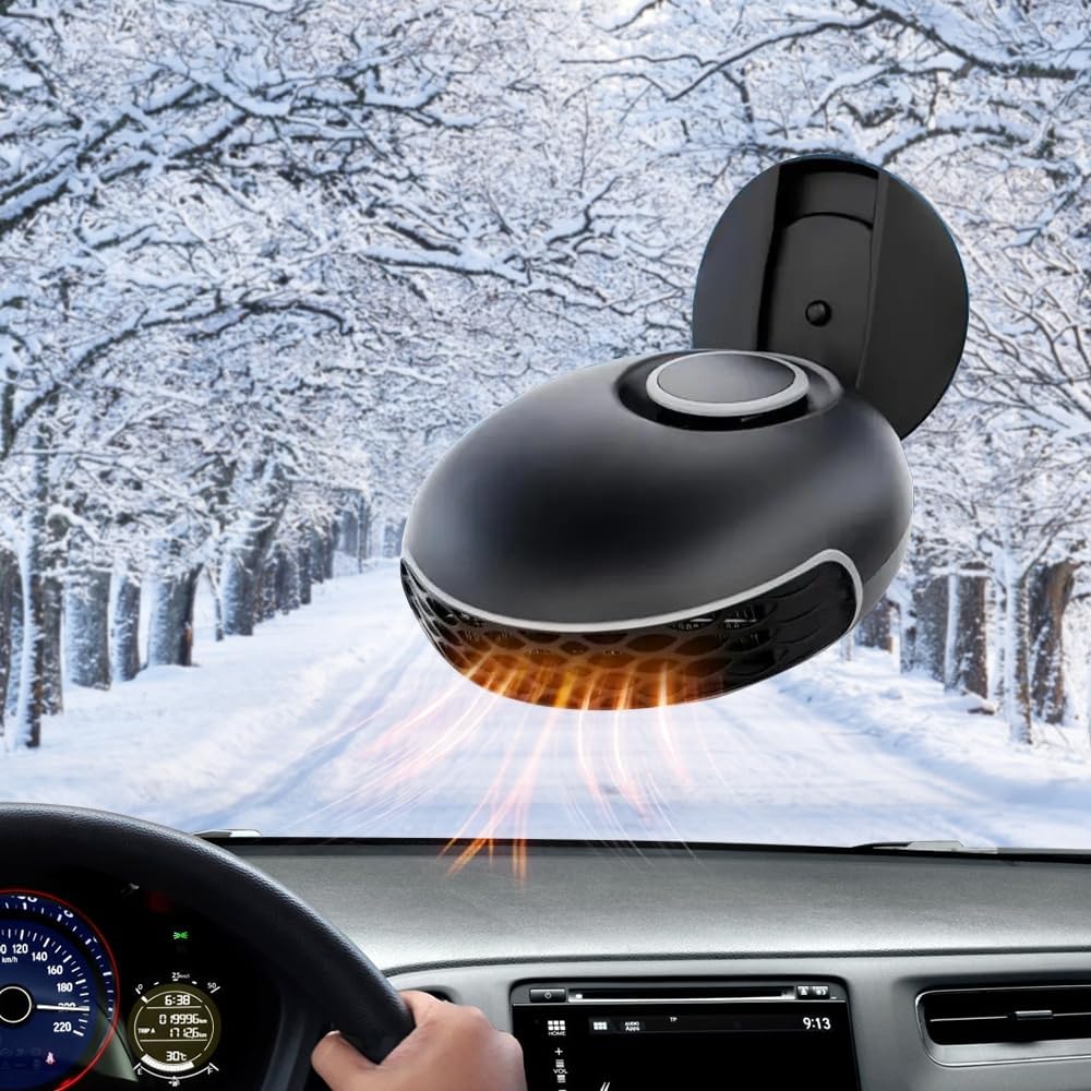 Ogrzewacz samochodowy 12 V 120 W, przenośny ogrzewacz samochodowy 2 w 1 z funkcją odmrażania i obrotem 360° do samochodu, przyczepy kempingowej i cię