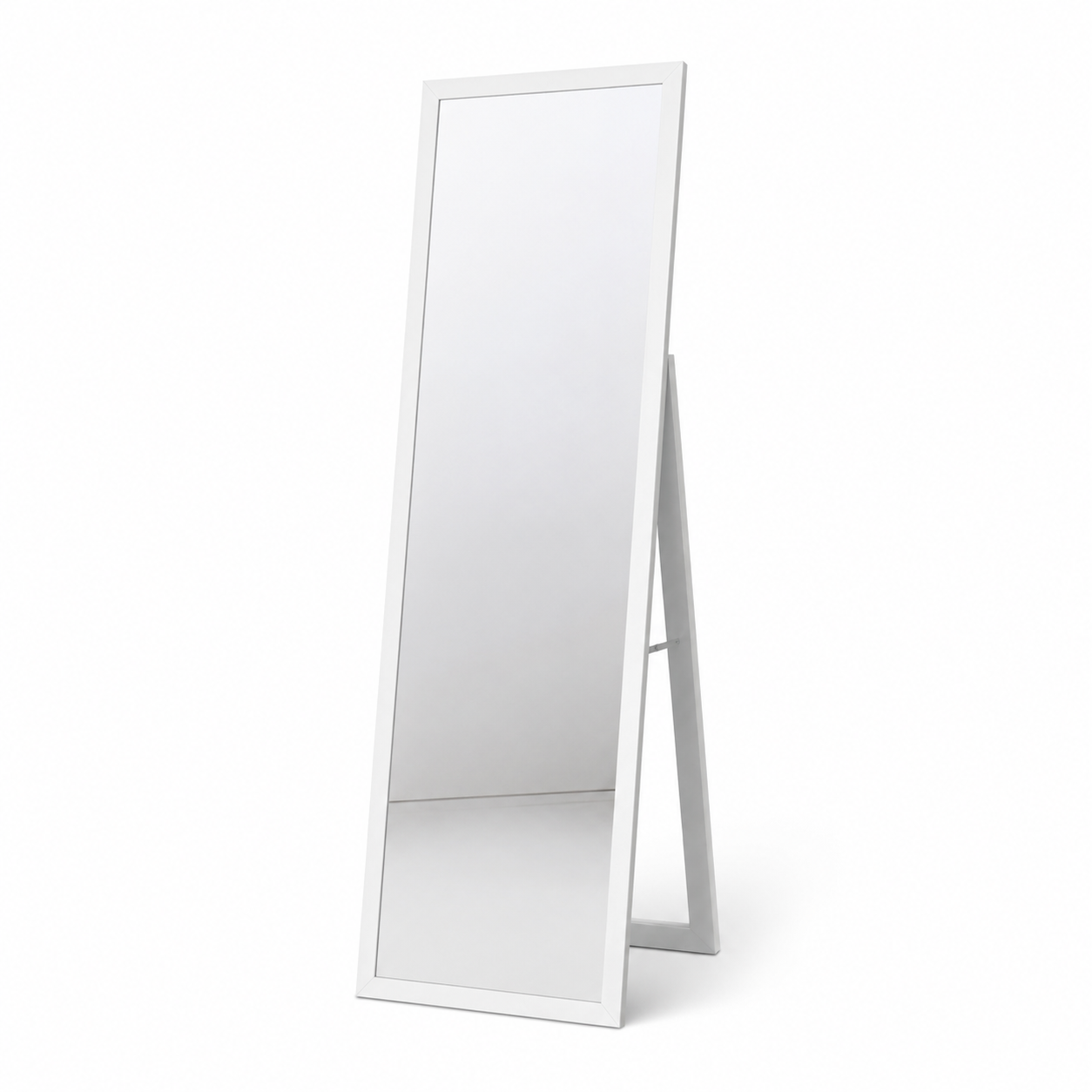 Lustro stojące SLIM białe połysk 39,8 × 159,8 cm – regulacja nachylenia