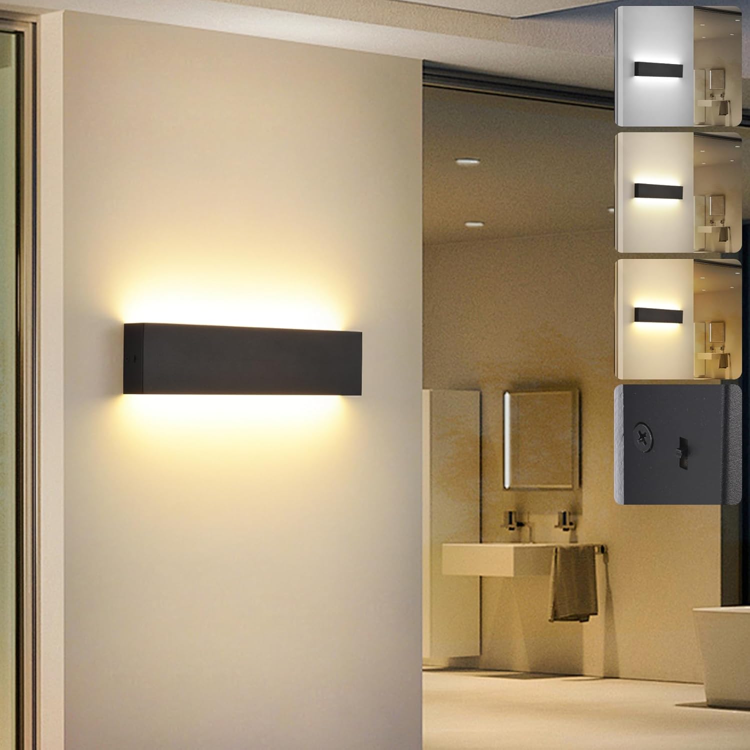 Kinkiet LED 10 W – miękkie światło o barwie 3000 K, nowoczesny design z aluminium, oświetlenie góra-dół do salonu, sypialni i przedpokoju