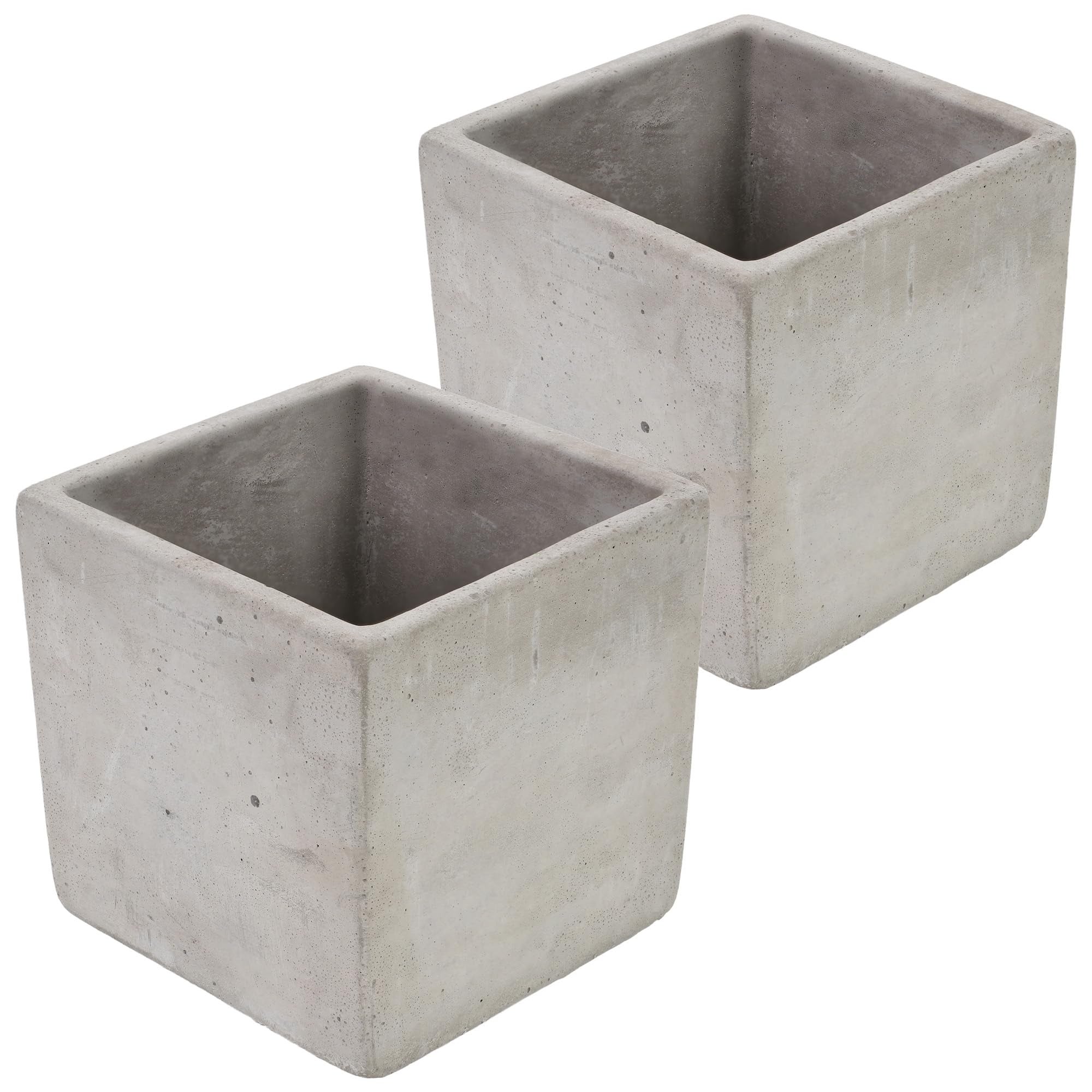 2x donica kwadratowa betonowa osłonka na doniczkę na rośliny 20cm dom ogród - KOTARBAU