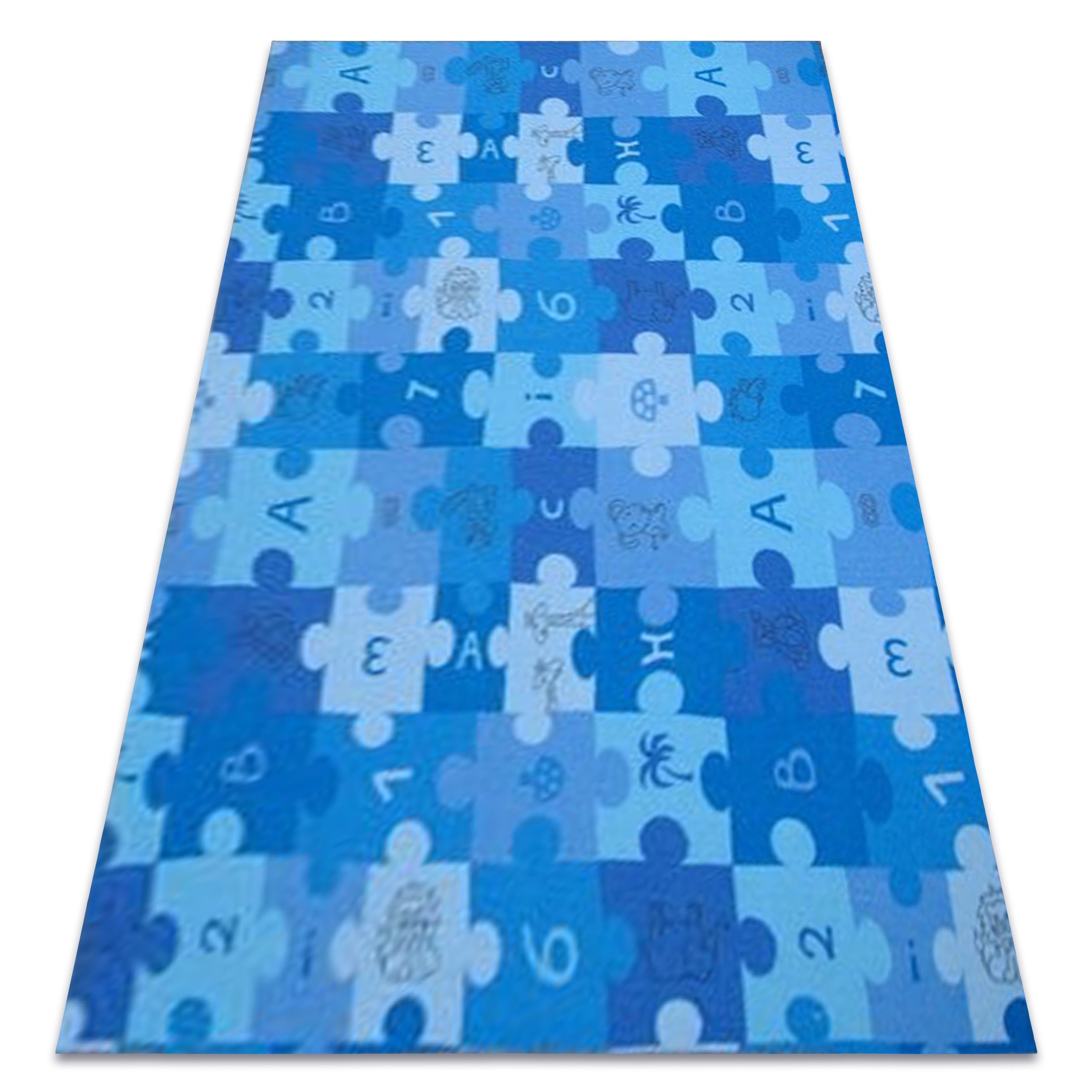 Dywan dziecięcy PUZZLE niebieski 100x150 cm