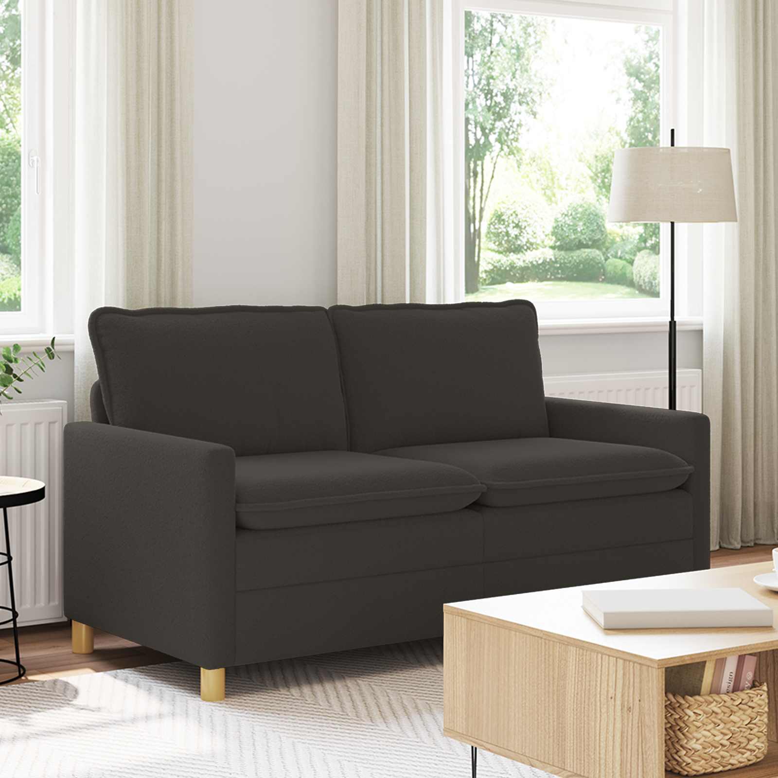 Sofa ciemnoszary 156 x 81 x 87,5 cm tkanina vidaXL