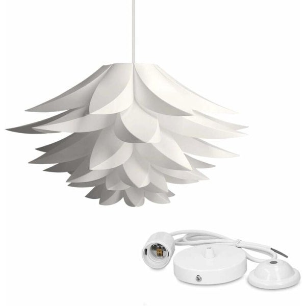500 mm * 300 mm sześciowarstwowy klosz lampy lotos E27 plastikowa lampa przednia żyrandol klosz lotos DIY biała lampa sufitowa,