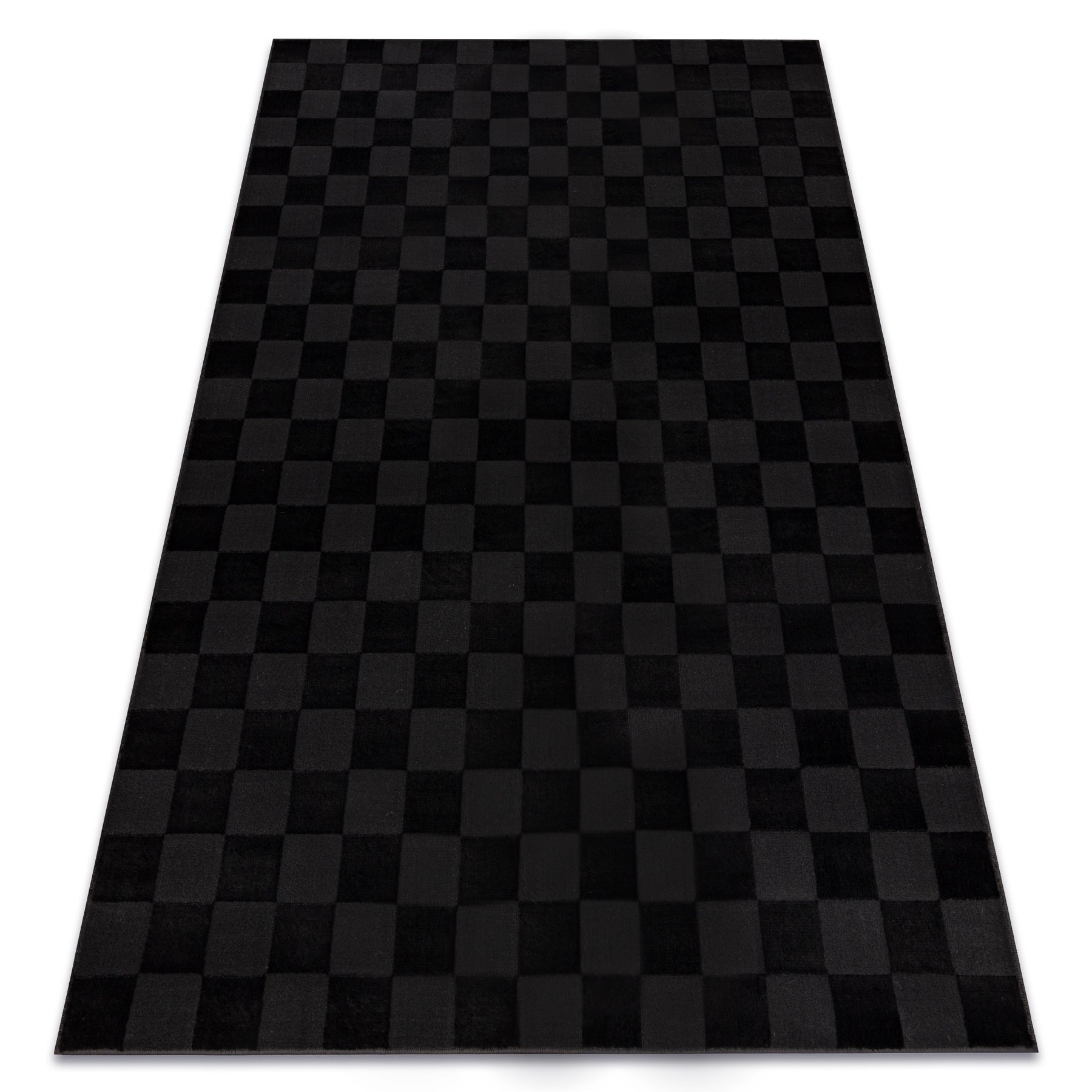Dywan AURA EB112 czarny / antracyt - Szachownica, strukturalny, nowoczesny 180x270 cm