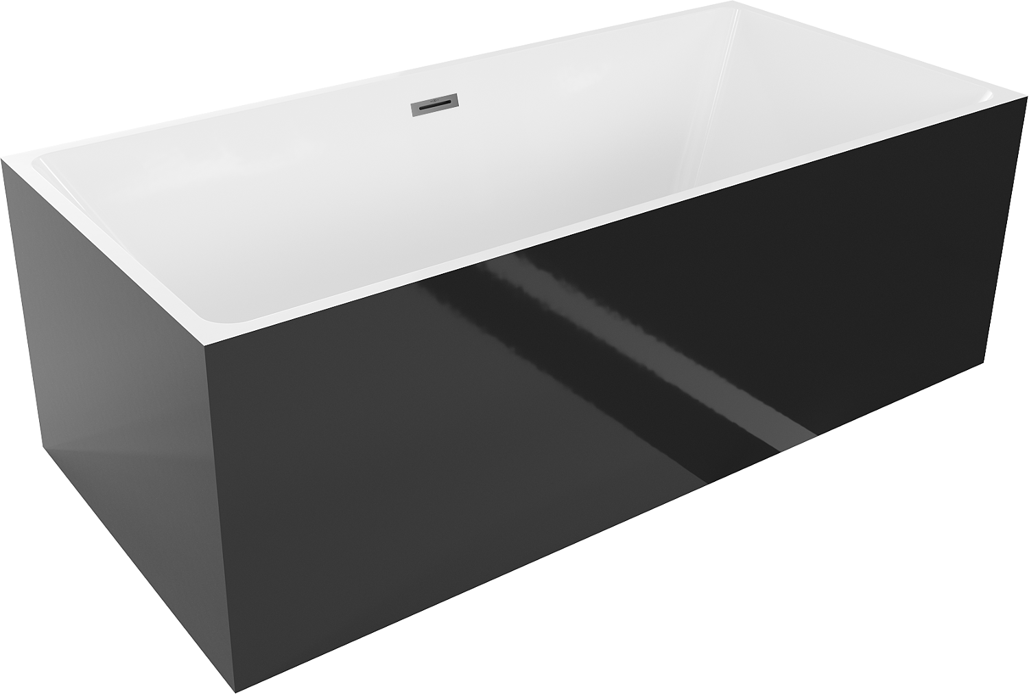 Mexen Nita wanna wolnostojąca 170 x 80 cm, biała/czarna, przelew gun metal - 52091708075-95