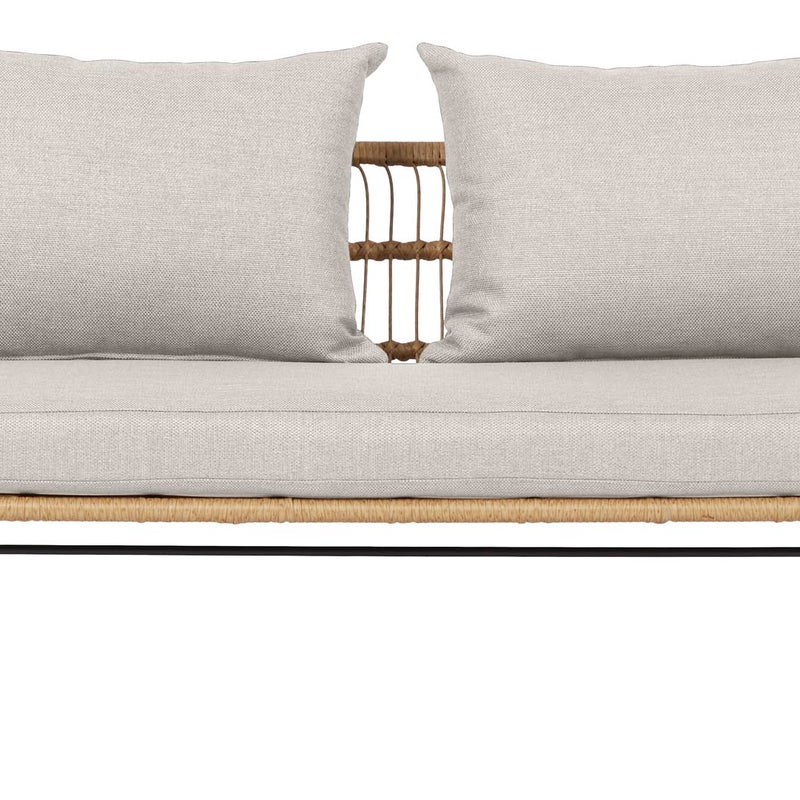 Nina sofa ogrodowa 2-os. z poduszkami, beż.