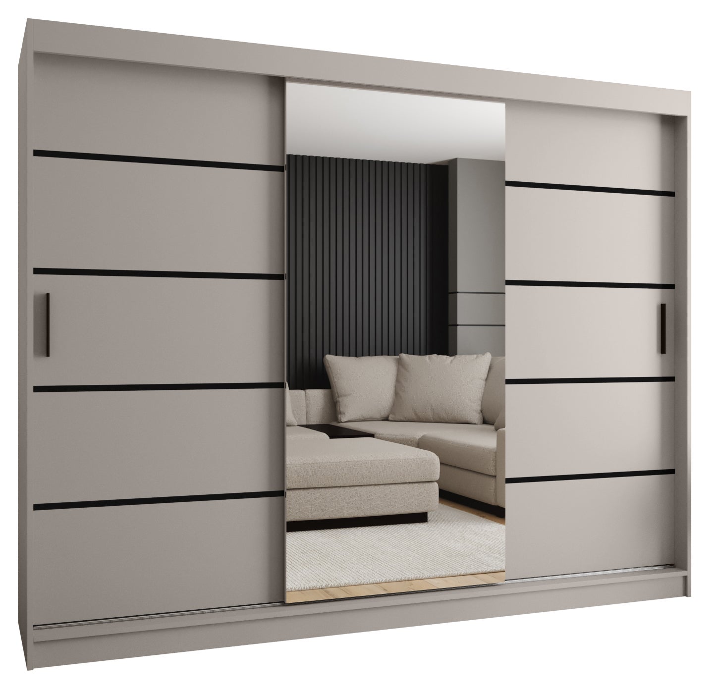 Szafa przesuwna garderoba RUBINO V2 250 x 62 x 200 cm Kaszmir