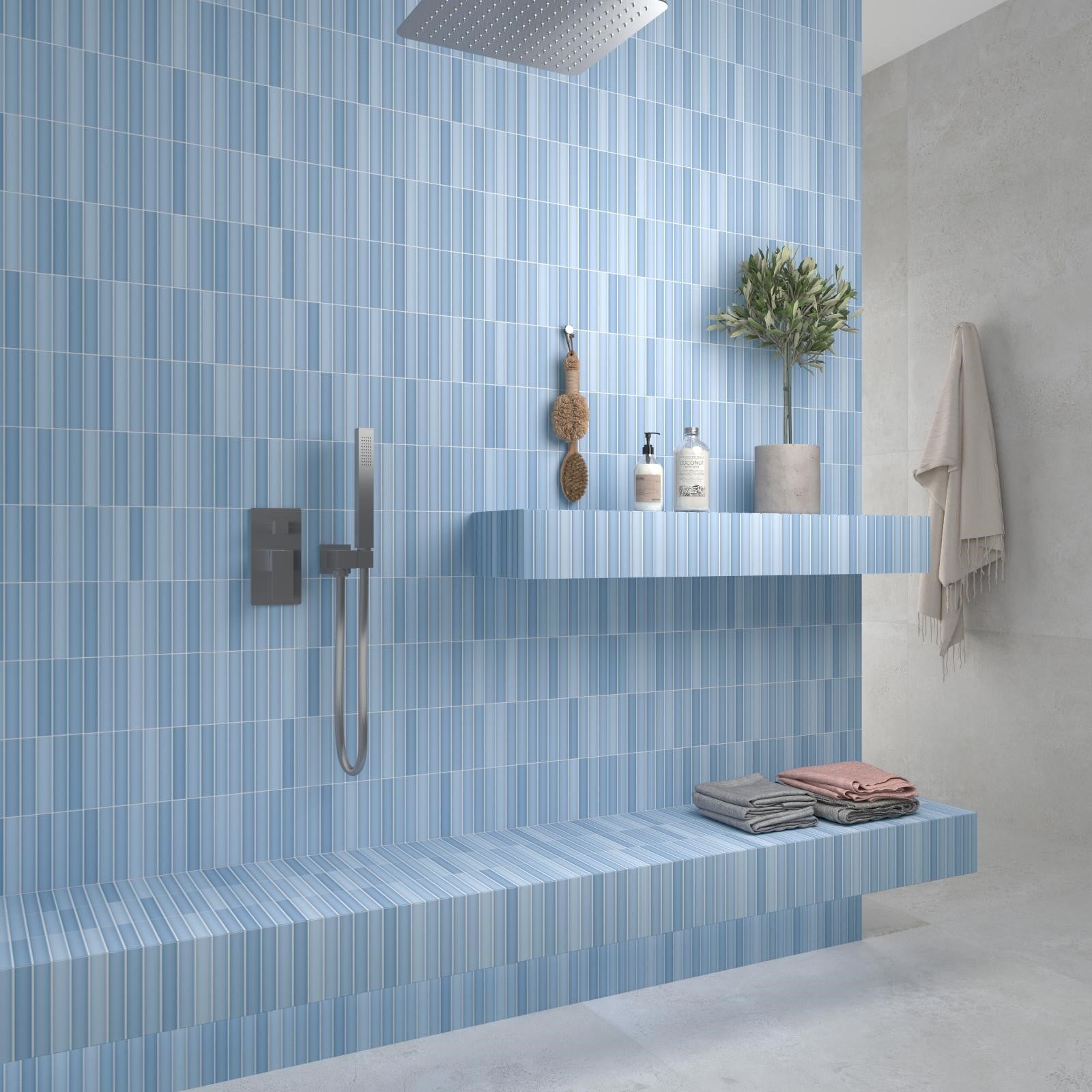 MOZAIKA KIT-KAT SKY MATT 11,5x23,1 CM PŁYTKA ŚCIENNA Z GRESU PORCELANOWEGO JASNONIEBIESKA MATOWA PREMIUM