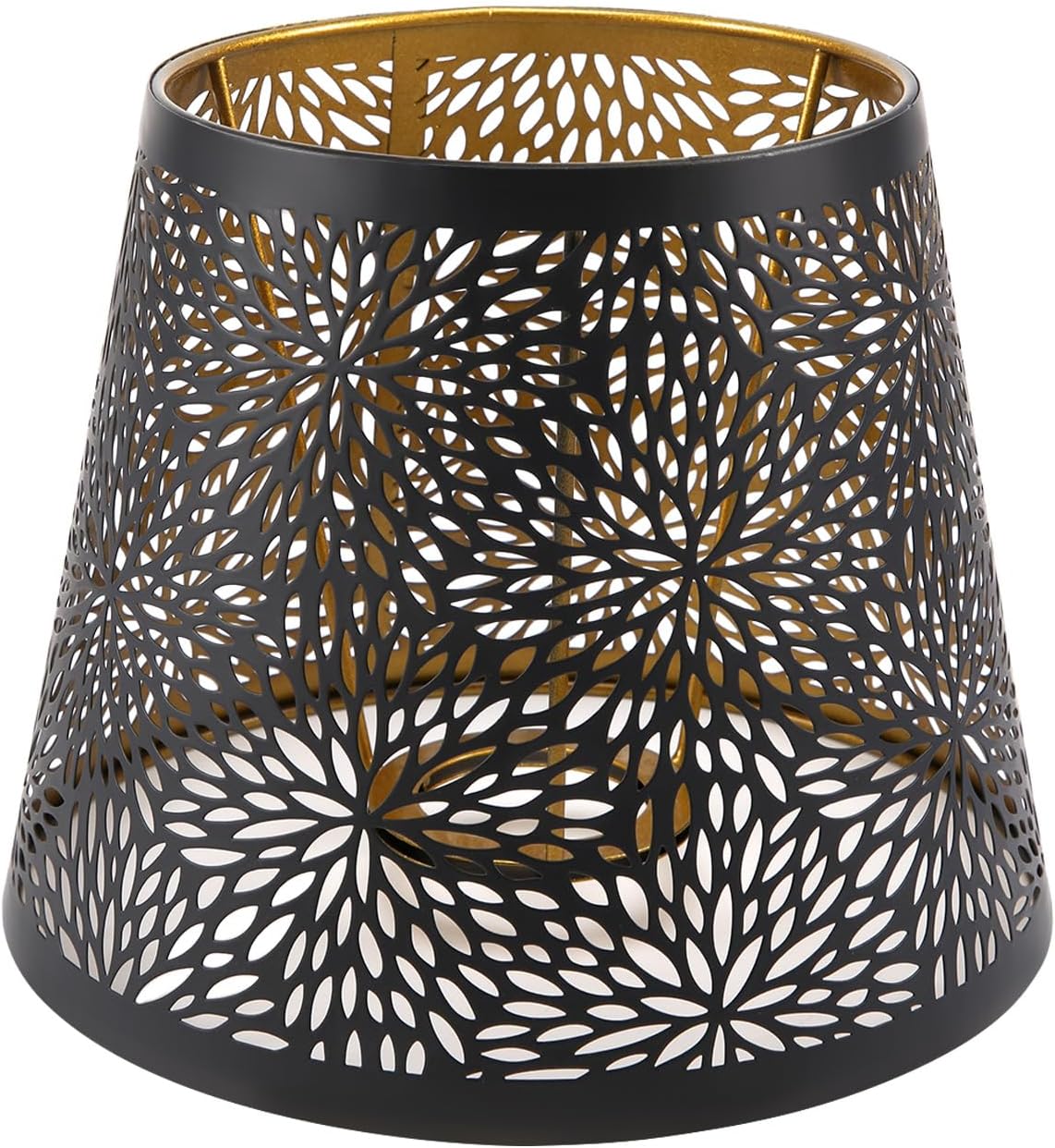 Klosz metalowy - E14 E27 - Z kloszem w kształcie drzewa - Do lampy stołowej i 13 x 19 x 15 cm - Pusta konstrukcja - Do dekoracji sypialni - Czarny