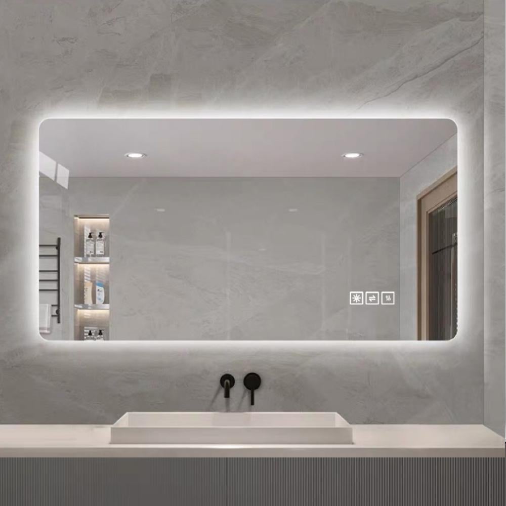Lustro LED 60x120cm, podświetlane, przeciwmgielne, 3 kolory, ściemnialne, z pamięcią ustawień, IP44, poziome/pionowe
