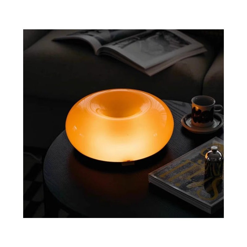 Kinkiet Donut, lampa stołowa pomarańczowa, lampa trójkolorowa, standard europejski