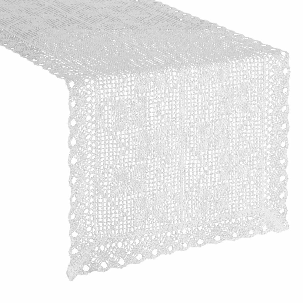Szydełkowy bieżnik MARTHA Eurofirany 40x180 cm biały 1 szt.