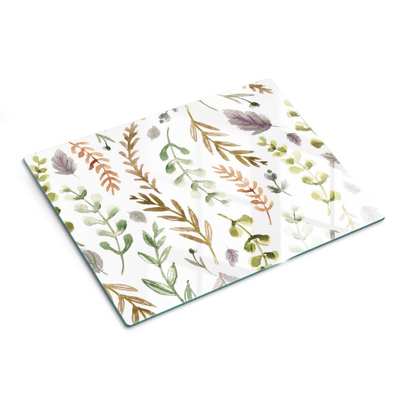Designerska deska do kuchni z hartowanego szkła i nadrukiem - Kwiaty Akwarelowe - 30x40 - Tulup