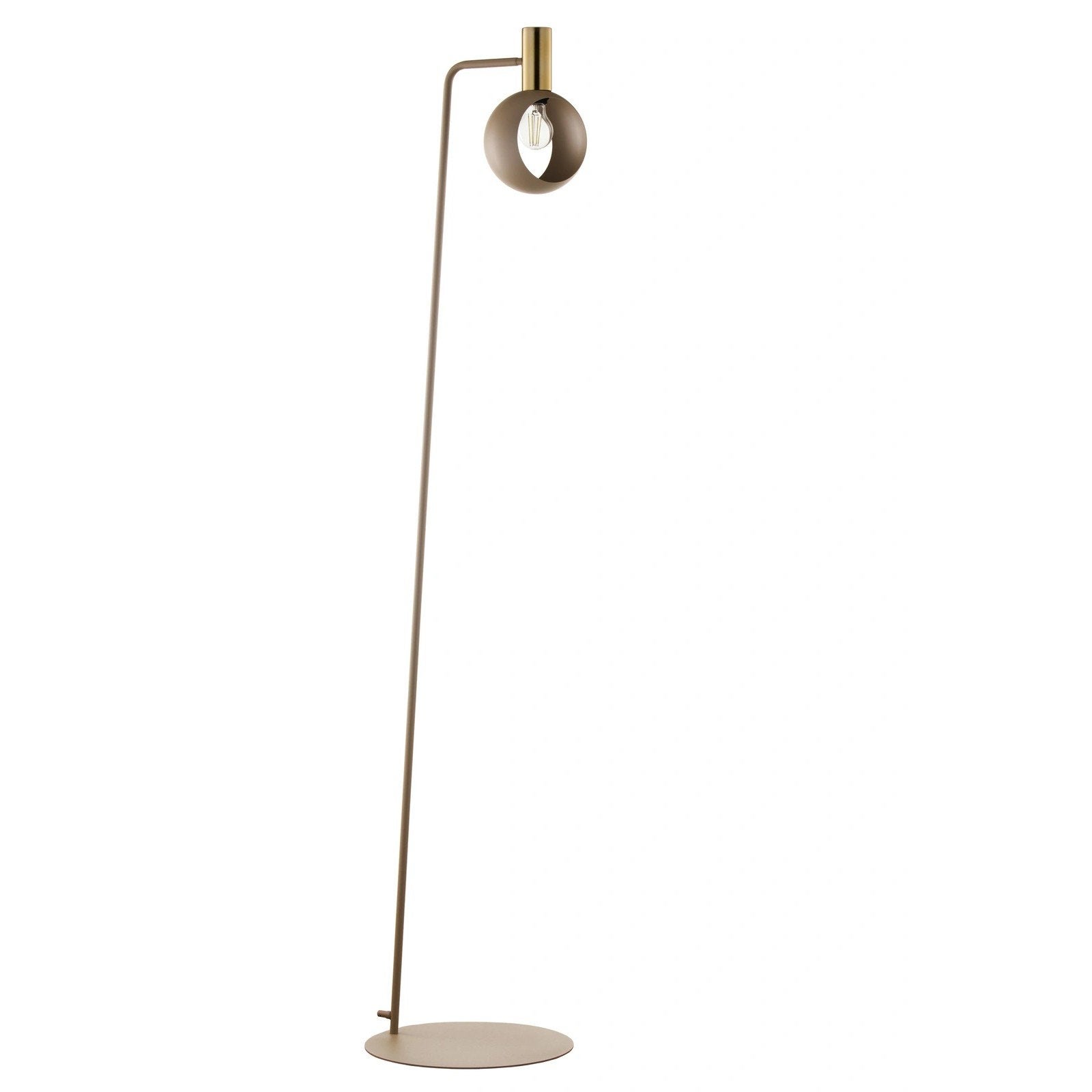 Lampa podłogowa elegancka beżowo-złota metalowe oczko 1xE27 15W VITRUM GOLD Sigma Lighting
