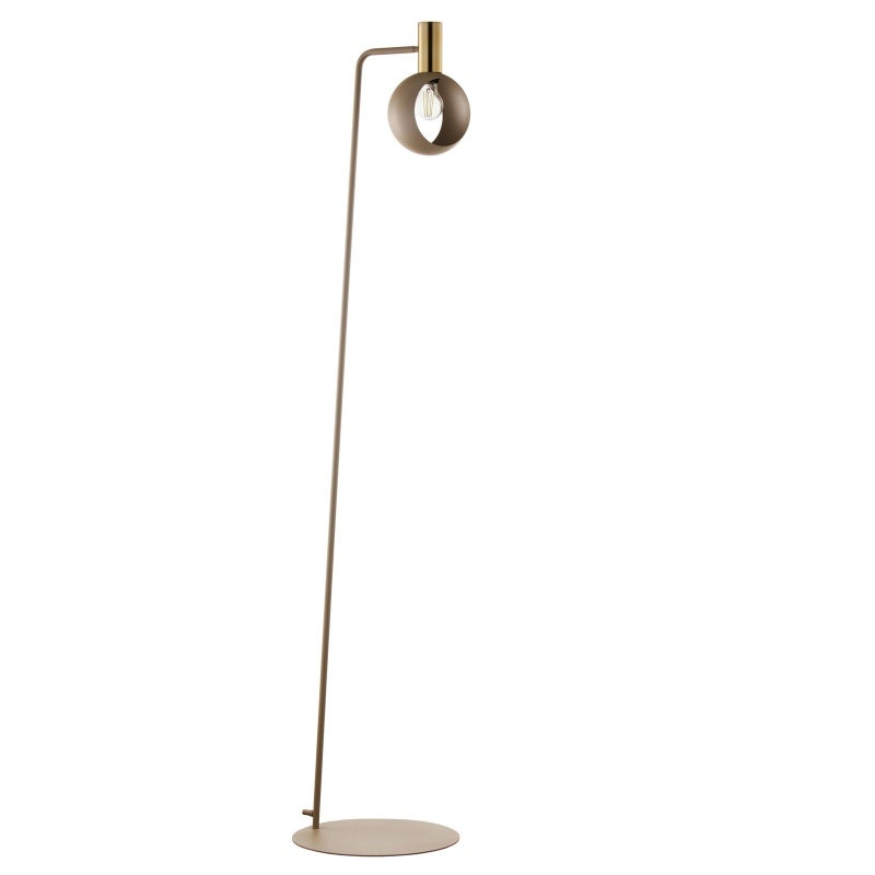 Lampa podłogowa elegancka beżowo-złota metalowe oczko 1xE27 15W VITRUM GOLD Sigma Lighting