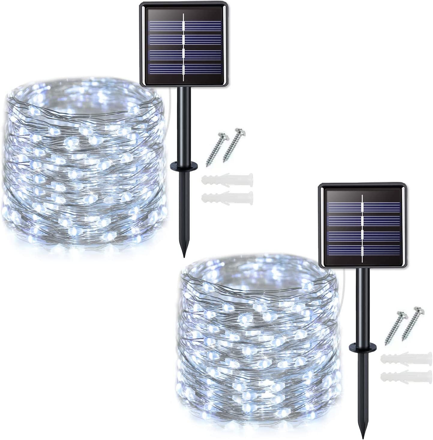 Zewnętrzna solarna girlanda świetlna 3 x 30 m 300 LED Wodoodporna zewnętrzna solarna girlanda świetlna Białe światło 8 trybów Światło słoneczne