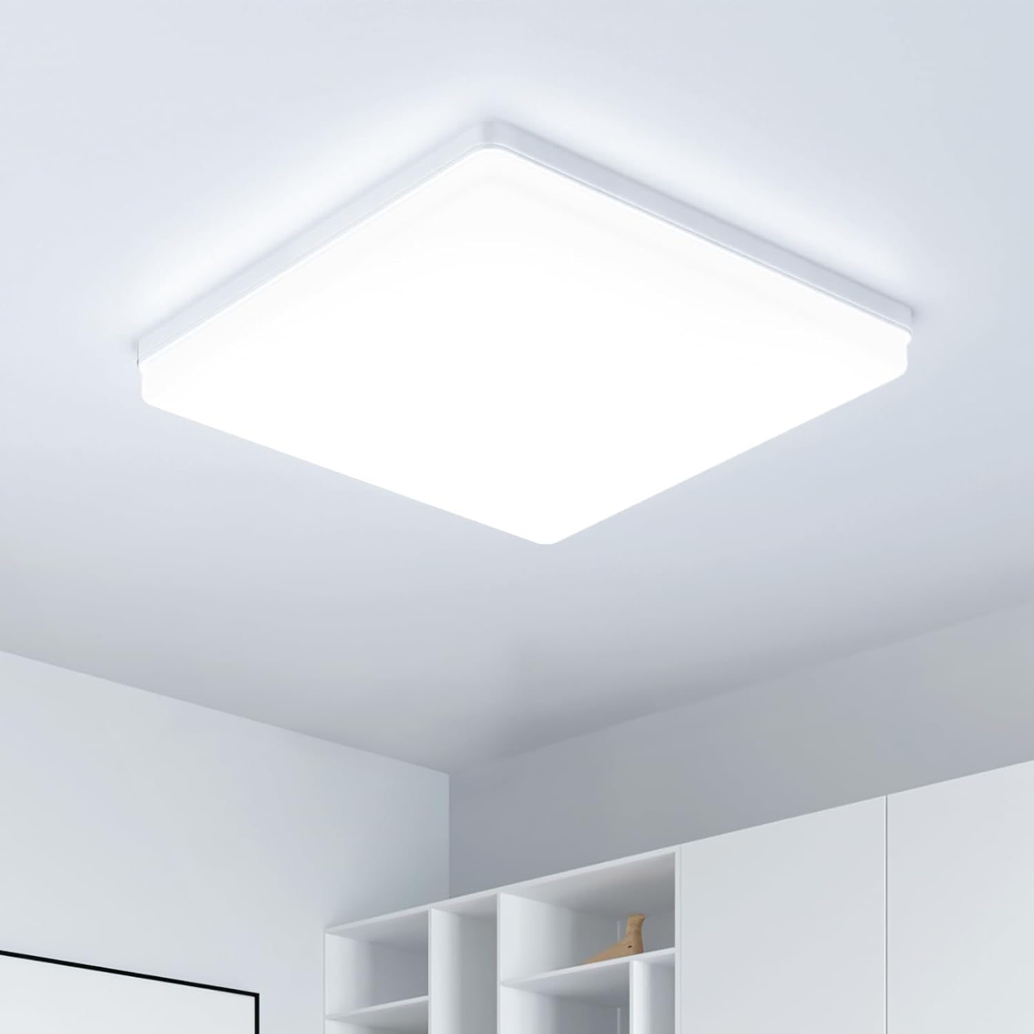 Lampa sufitowa LED UFO: 30 cm, 48 W, kwadratowa, nowoczesna, 6500 K, 4800 lm, IP44, wodoodporna, idealna do sypialni, łazienki, salonu, kuchni, biur
