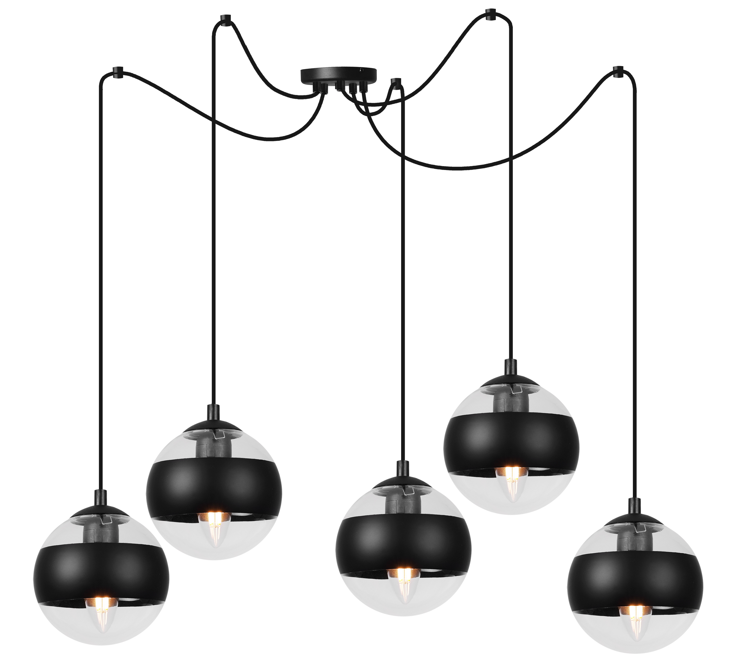 Lampa sufitowa wisząca Light Home LH Pająk Toledo 5x E14 40W czarny