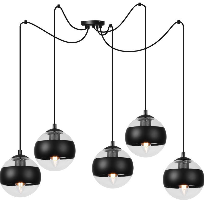 Lampa sufitowa wisząca Light Home LH Pająk Toledo 5x E14 40W czarny