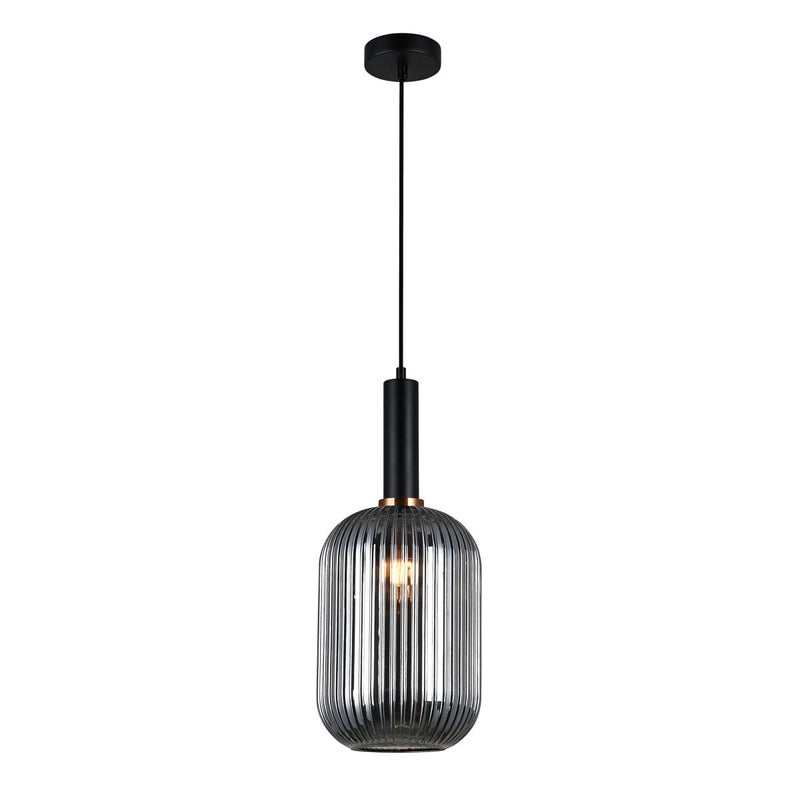 Lampa sufitowa wisząca Antiola czarna 1xE27x40W z kloszem wym: 125 x 20 x 20 cm szkło Italux