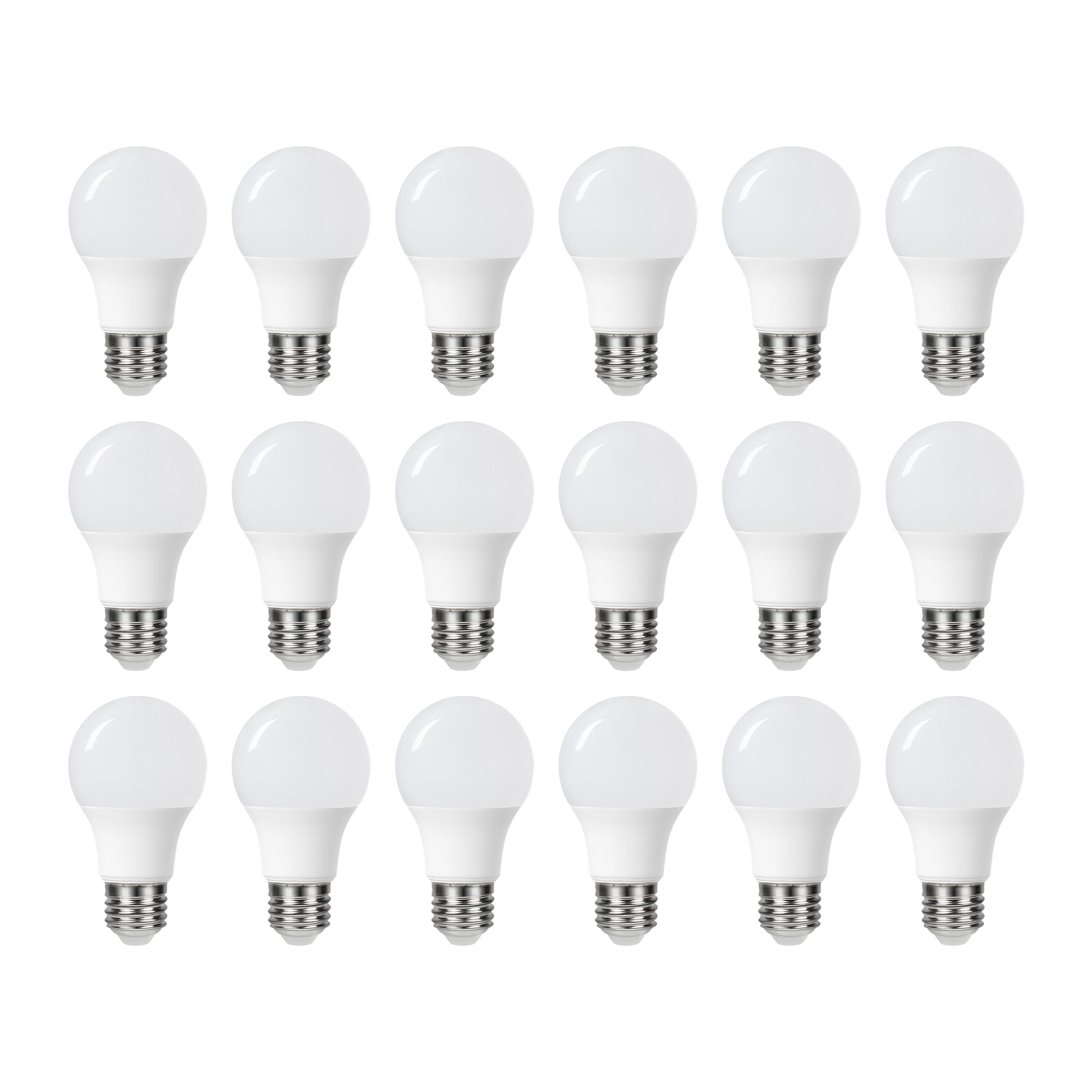 LEXMAN - Opakowanie 18 żarówek LED nieprzezroczystych - E27 - 806LM - 5,9 W, co odpowiada 60 W - Ø 60 mm - 2700 K - Ciepła biel