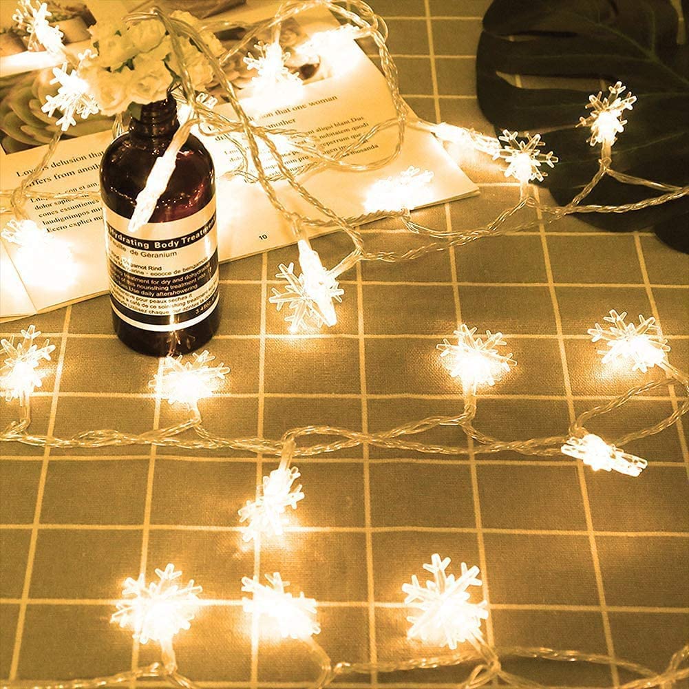 Lampki LED w kształcie płatków śniegu o długości m sztuk girlanda świetlna do dekoracji choinki i na przyjęcia w ogrodzie na patio zewnątrz wewnątrz