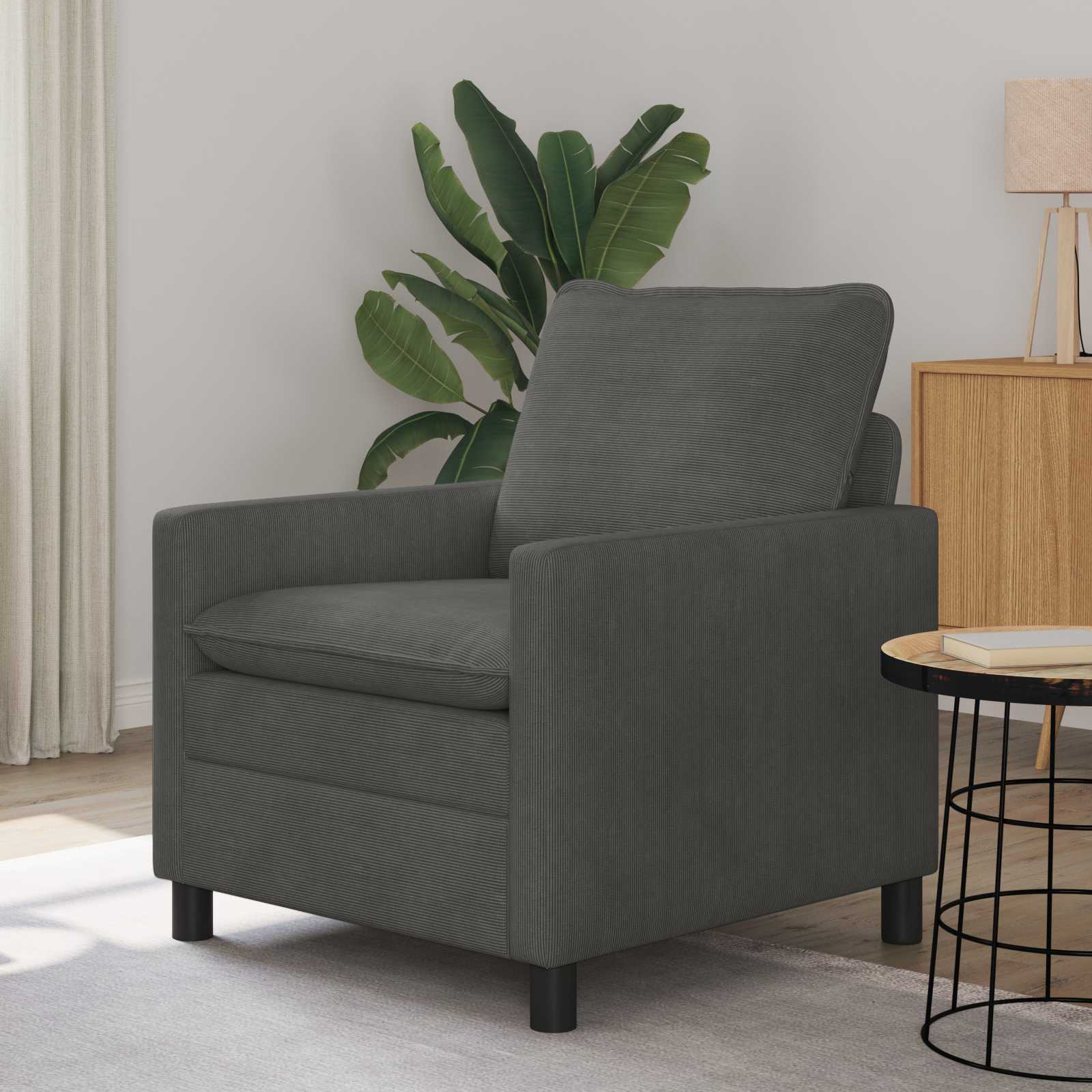 Sofa ciemnoszary 76 x 81 x 87,5 cm tkanina vidaXL