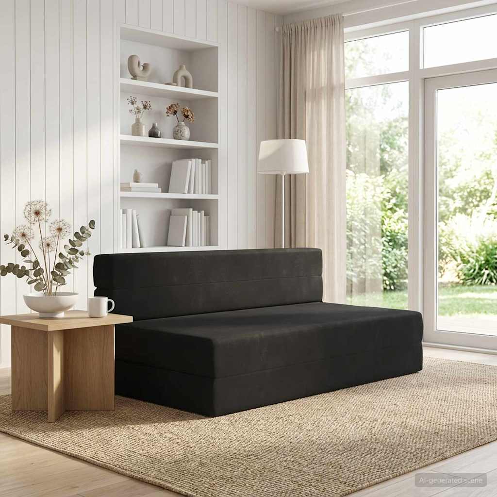 Składana Sofa Łóżko Czarny 152 x 86,5 x 60 cm tkanina vidaXL