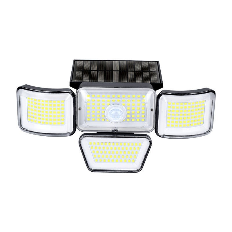 4 wall-mounted solar lights, 6 W, 278 LEDs, 3 modes, wide angle 180°, color temperature 6500 K, IP65 waterproof, ideal for gardens