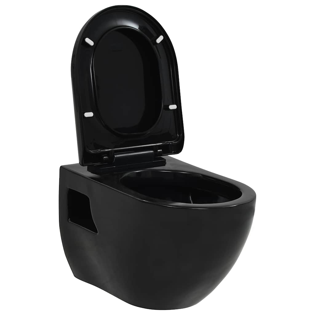 Miska WC Podwieszana z Deską Ceramiczna Czarna
