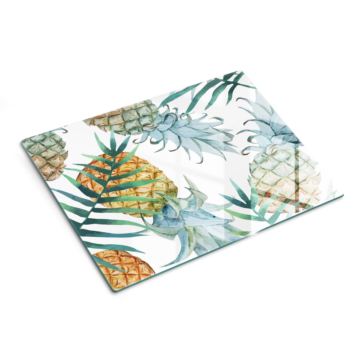 Stylowa deska szklana do krojenia z wyjątkowym wzorem - Ananasy - 30x40 - Tulup