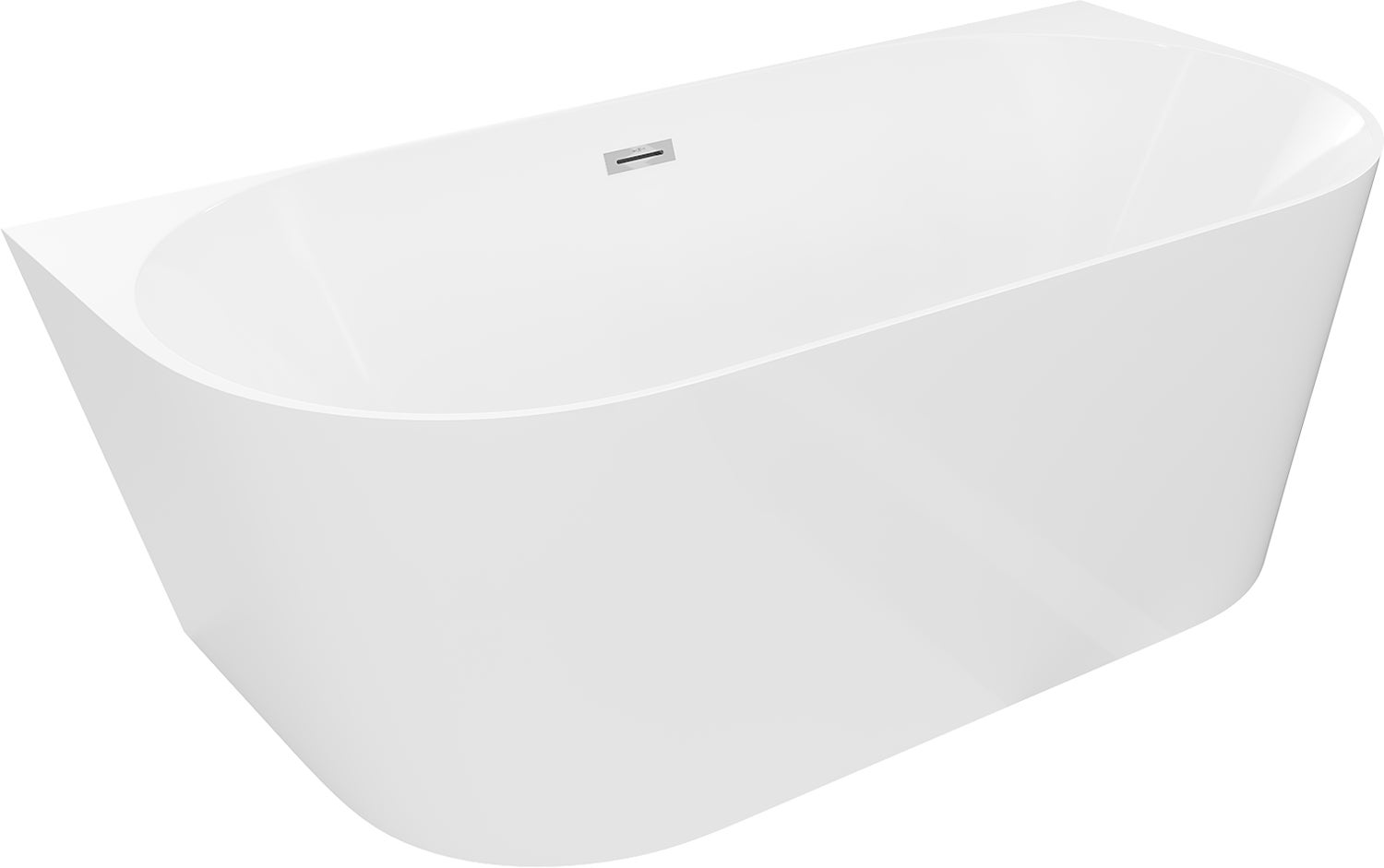 Mexen Oval Slim wanna wolnostojąca przyścienna 170 x 80 cm, biała, przelew chrom - 52661708000-01