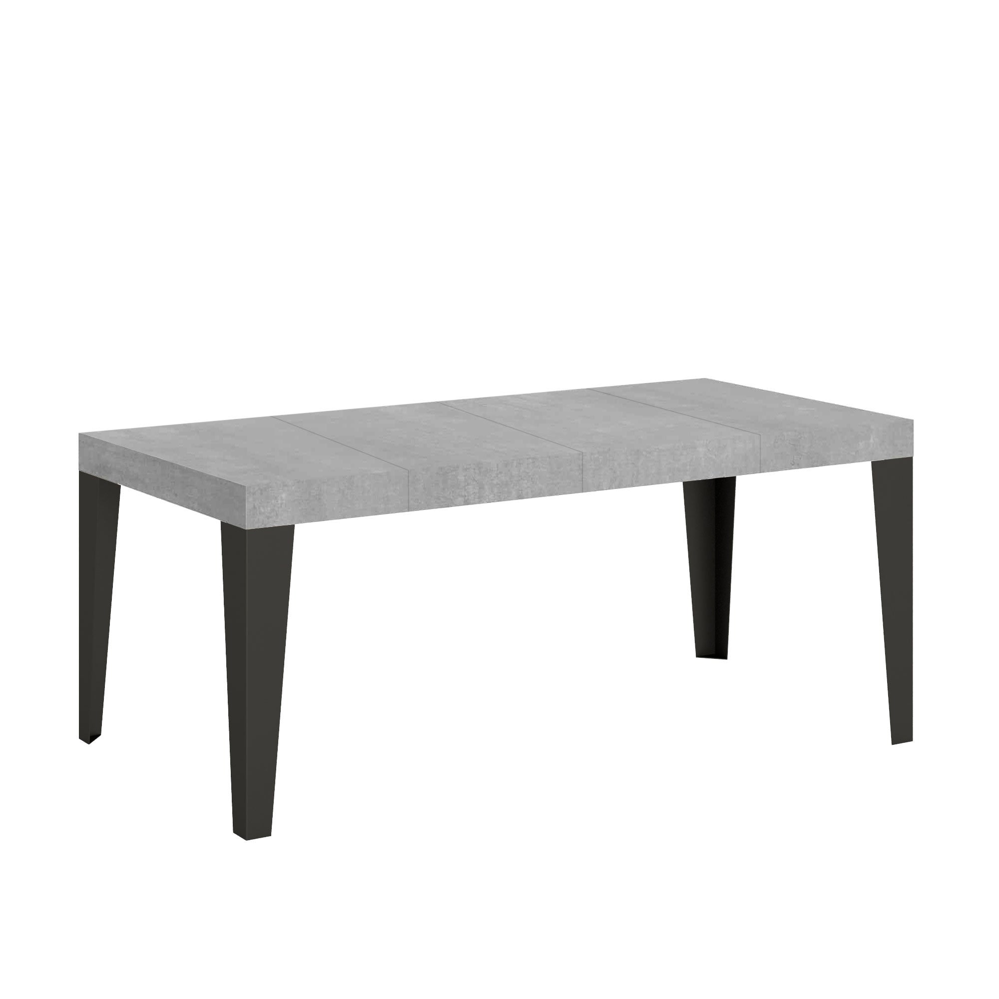 Stół rozkładany 90x90/246 cm Flame Premium Cement rama Antracyt