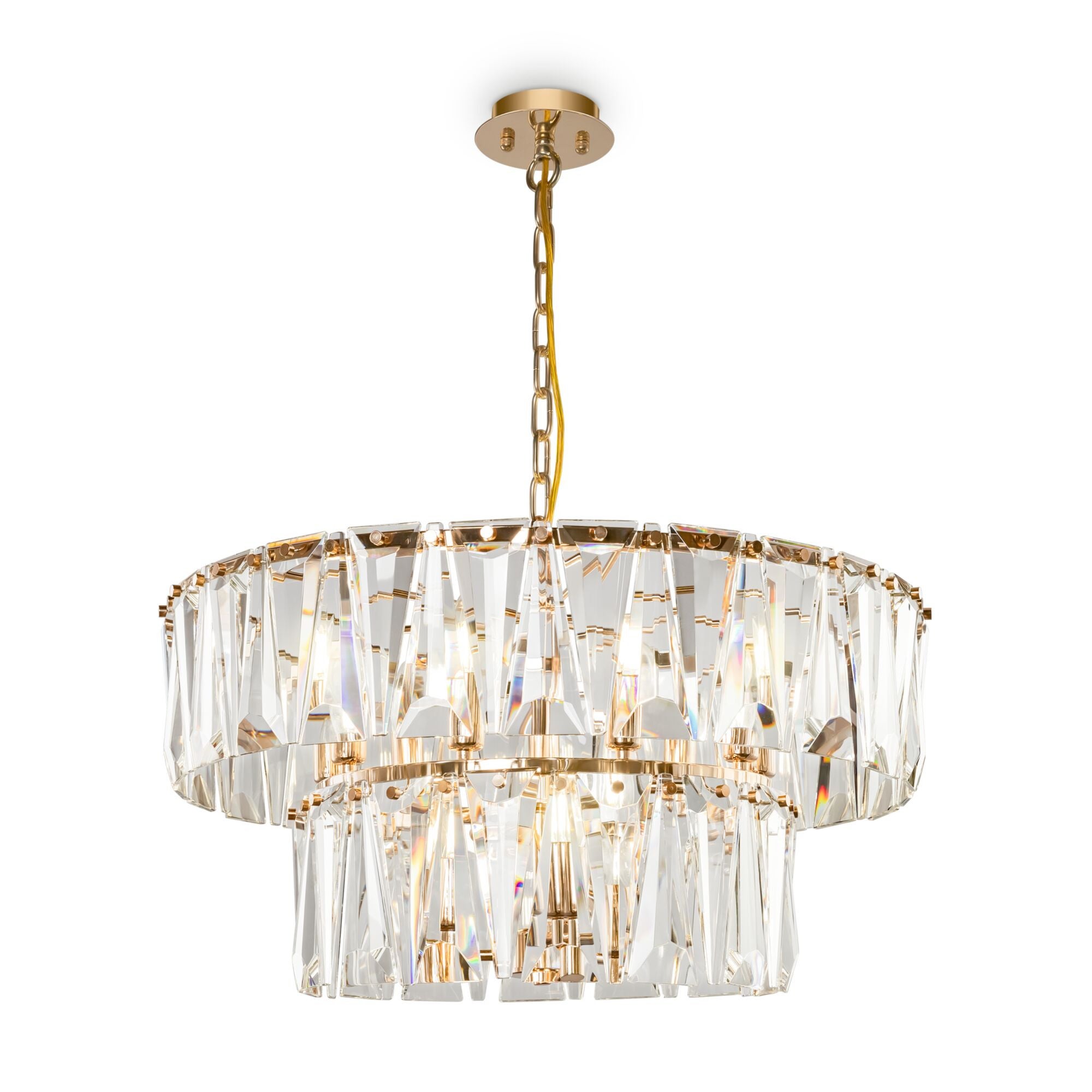 Lampa wisząca kryształowa złota Puntes Maytoni MOD043PL-12G