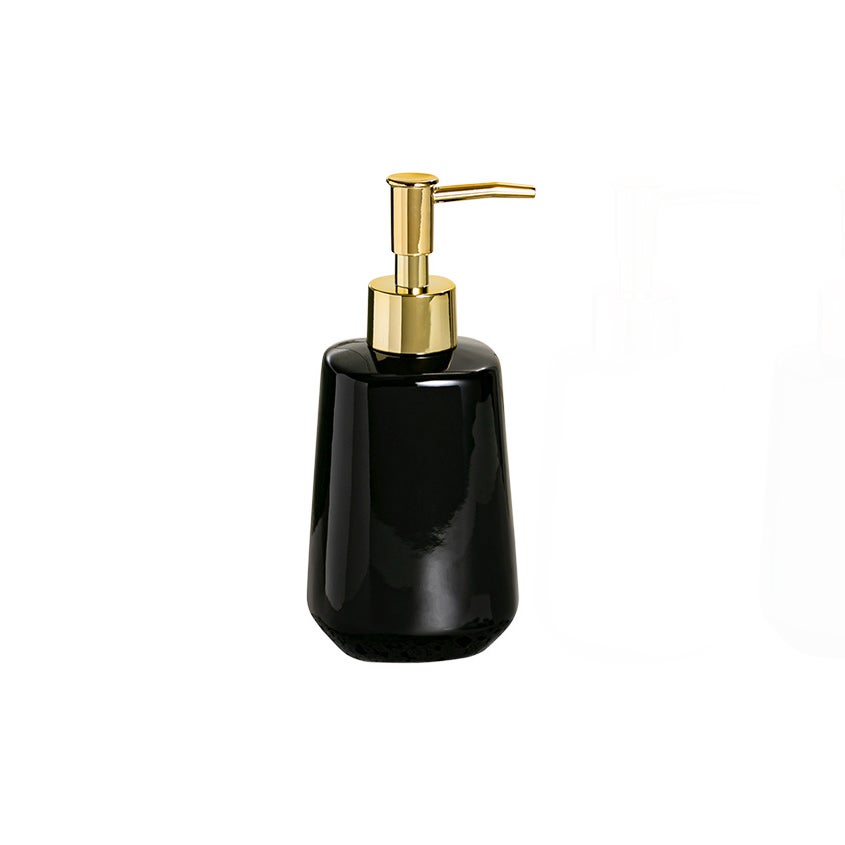 Organizer do zlewu nablatowego - 300 ml - 75 × 170 mm - Dozownik plastikowy z przyciskiem, czarny