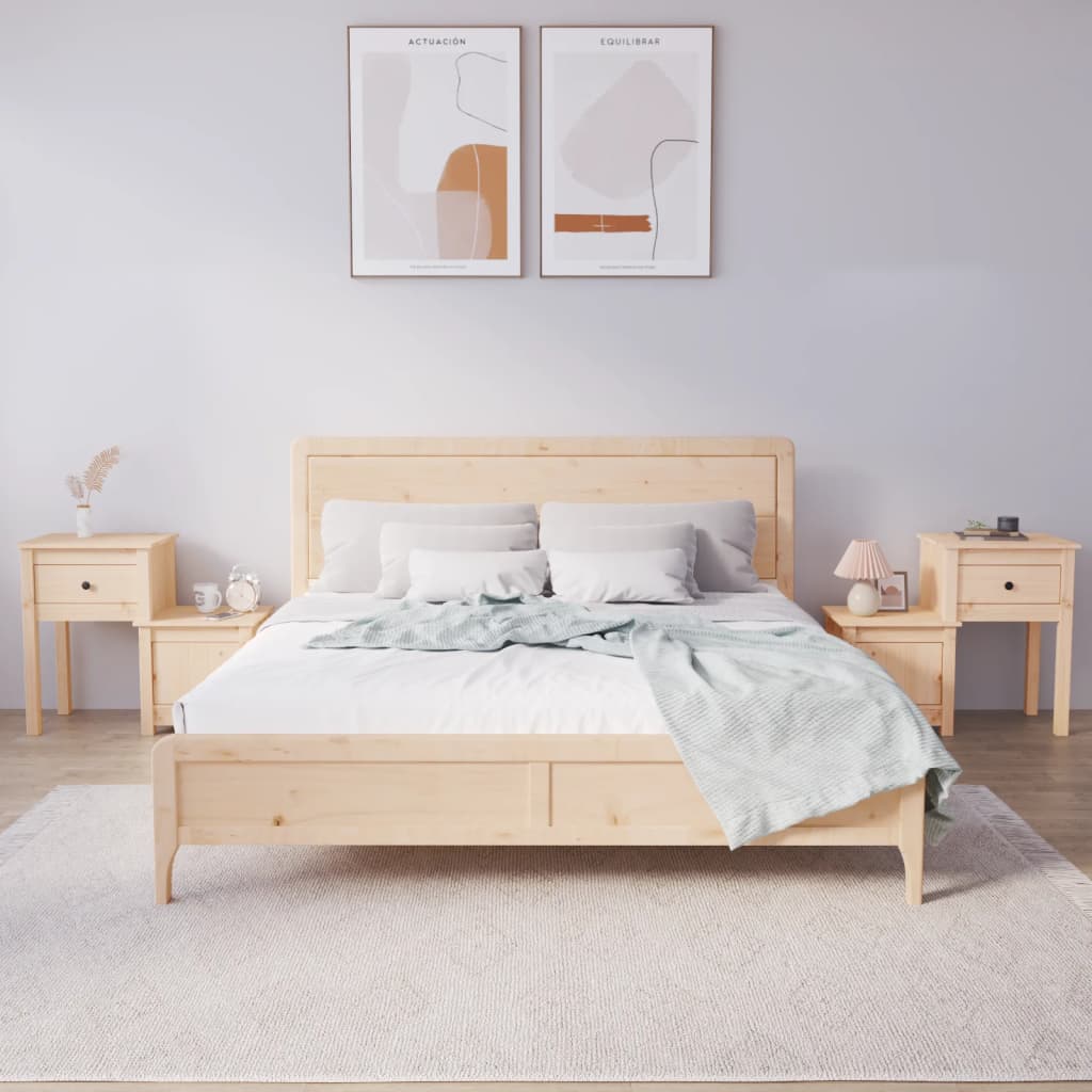 Szafki nocne, 2 szt., 79,5x38x65,5 cm, lite drewno sosnowe vidaXL