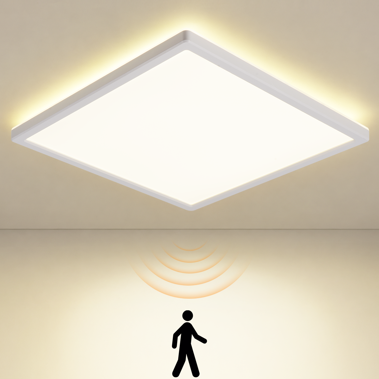 Nettlife oprawa sufitowa LED z czujnikiem, 18W, 1900lm, 4000K, IP44, radar, Ø29cm