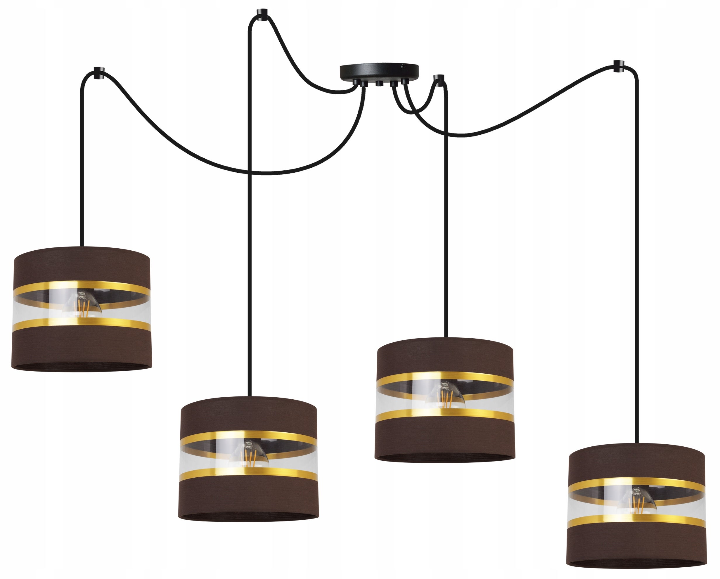 Lampa sufitowa wisząca Light Home LH Spider Elegance Gold 4x E27 60W brązowy/czarny