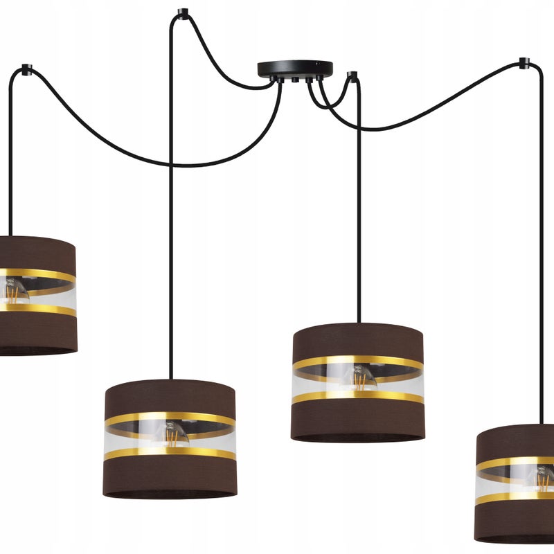 Lampa sufitowa wisząca Light Home LH Spider Elegance Gold 4x E27 60W brązowy/czarny