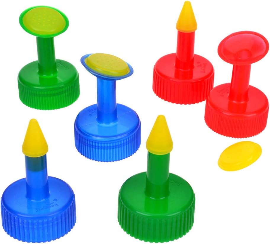 Zestaw 6 plastikowych nakrętek do butelek nawadniających do konewek ogrodowych, poidełek z nakrętkami z PVC do butelek na wodę pitną o średnicy 28 m