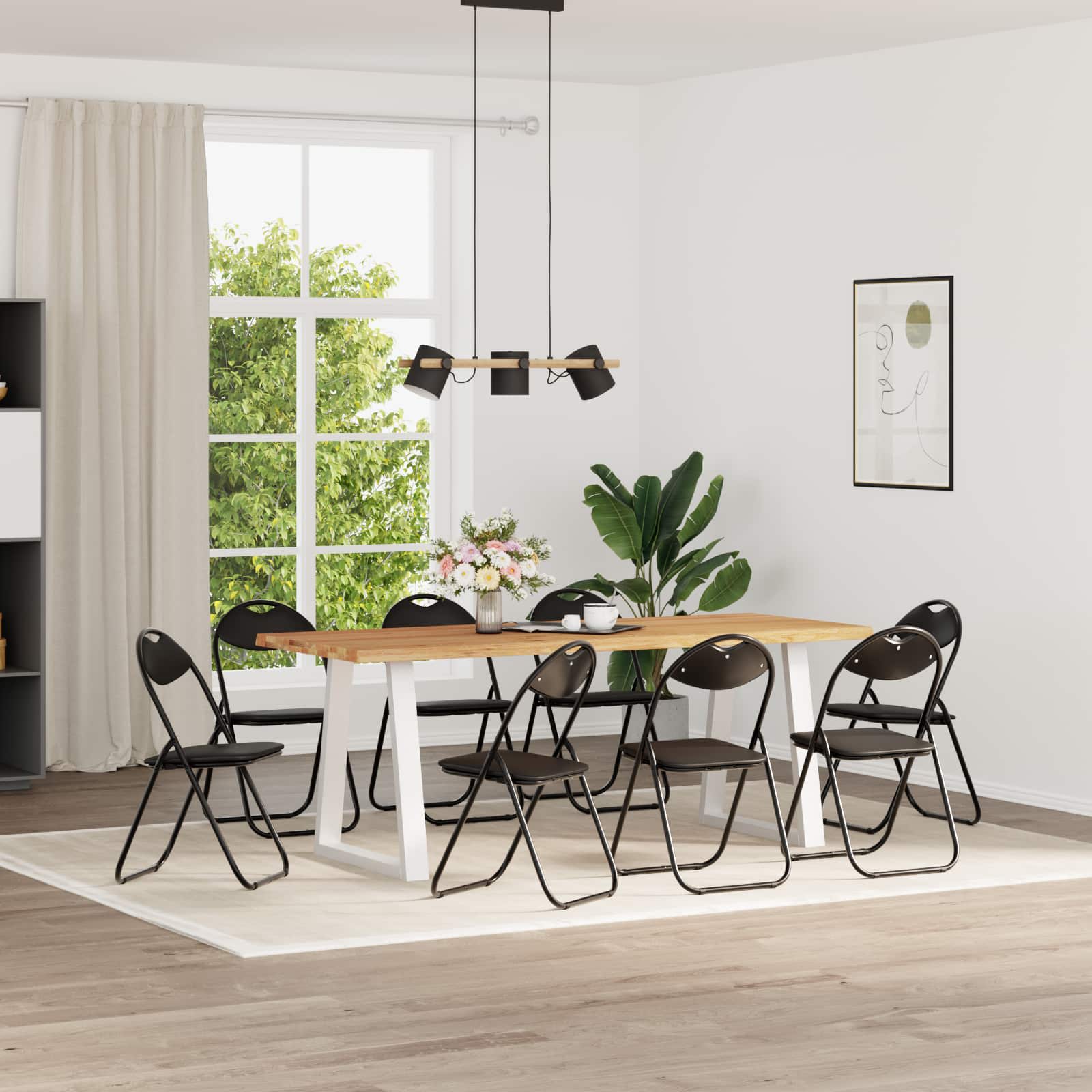Krzesło składane 8 pcs Czarny 48 x 43,5 x 81 cm vidaXL