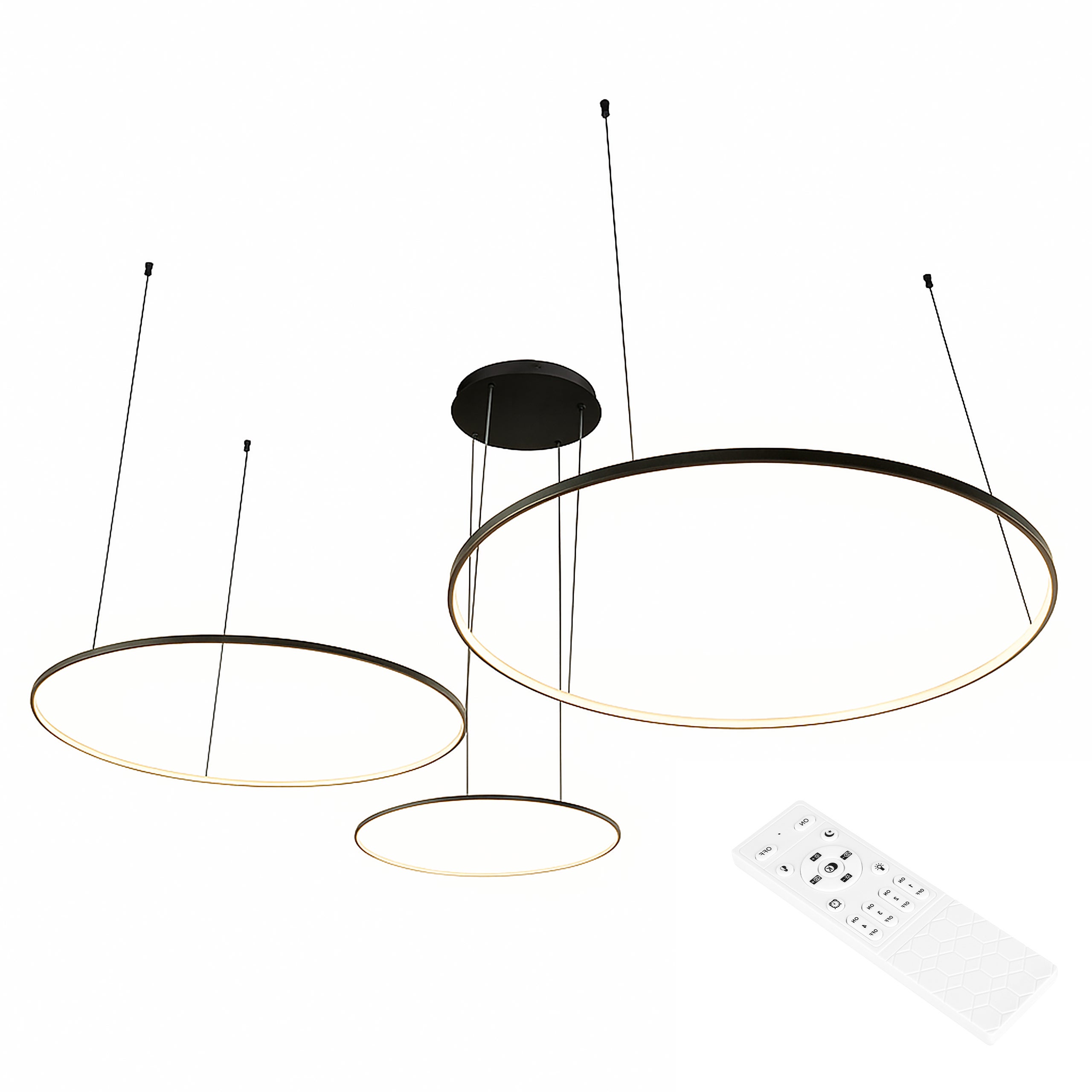 Żyrandol LED Hodo 116W 40-80cm IP20 3000-6500K regulowana barwa z pilotem czarny MasterLED