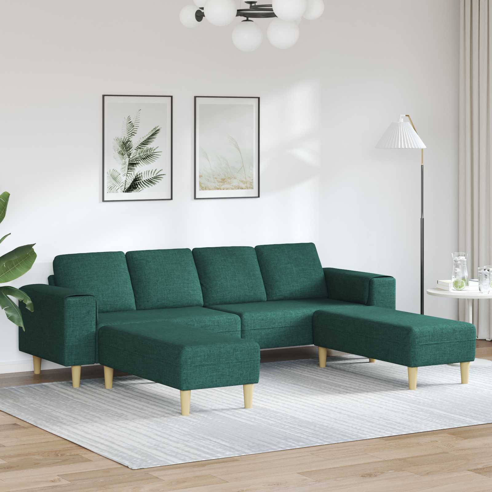Sofa do salonu 3 pcs Ciemna zieleń Poliester vidaXL