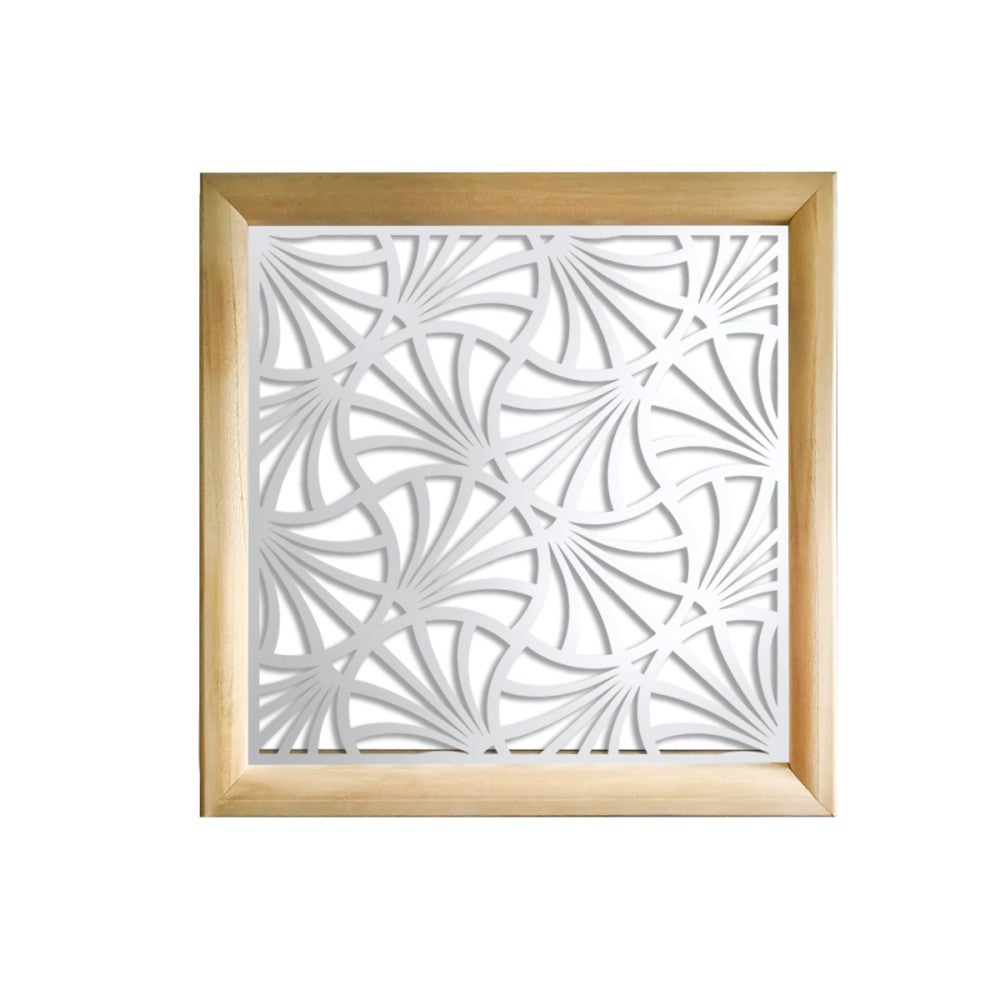 DZWONKI - Kwadratowe moduły dekoracyjne z drewna i PVC - Rozmiar 48x48 cm - Grubość 47 mm - Kolor wewnętrzny BIAŁY